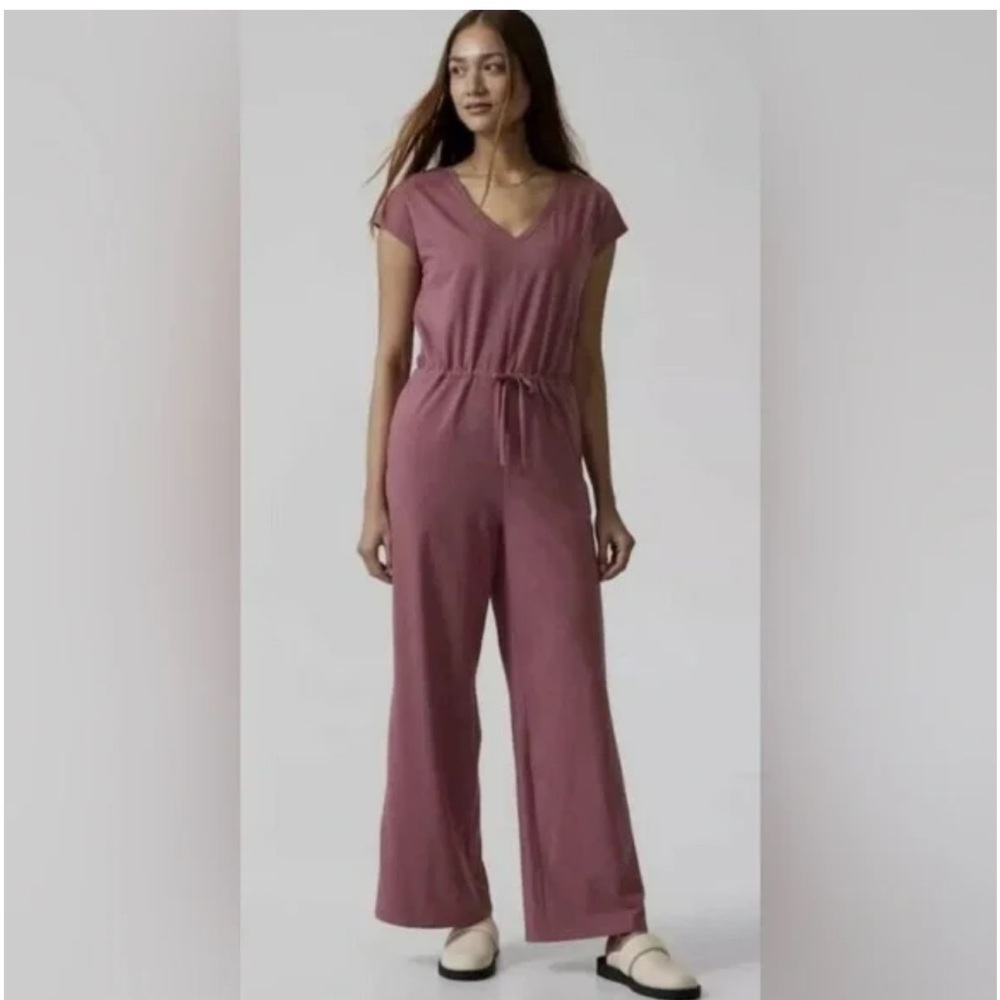 Athleta Pink Willow Jumpsuit Wide Leg Size Large - Picture 2 of 9